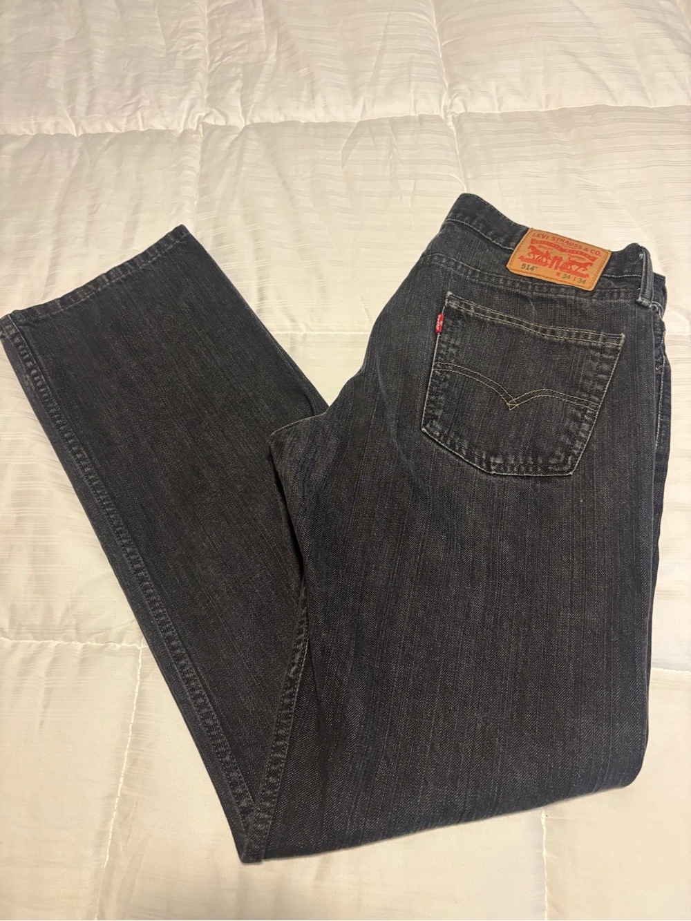 NWOT Levi’s 514 Straight Fit Black Jeans Size 34x34